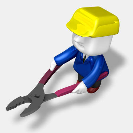 3d engineer working with his toolの写真素材