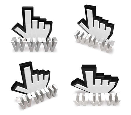 3d big white cursor range four set
