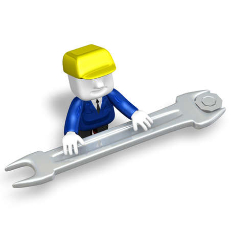 3d engineer working with his toolの写真素材