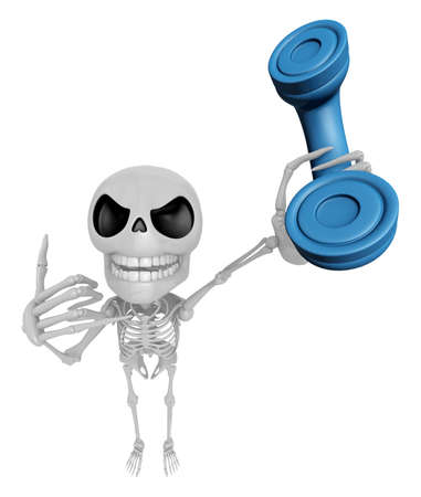 3D Skeleton Mascot just calls me back when you have more time. 3D Skull Character Design Series.の写真素材