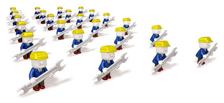 3d engineers working with his toolの写真素材