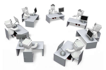 3d medical doctors studying by computer on the tableの写真素材