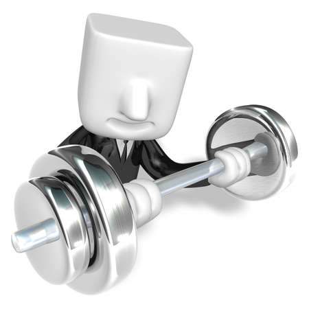 3d man holding their barbell togetherの写真素材