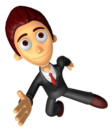 3D Business man character on powerfully Running. Work and Job Character Design Series.の写真素材