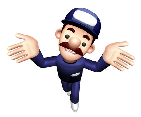 3D Technician Character is Unawareness Gesture.の写真素材