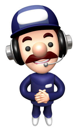 3D Repairman Mascot Kindly greet.の写真素材