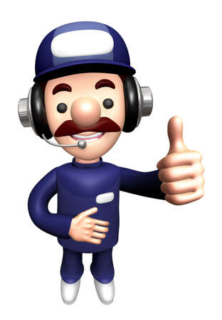 3D Service Mascot is a best gestures.の写真素材