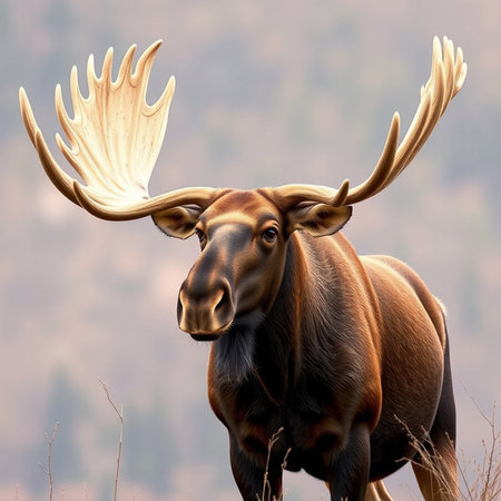 Bull Moose (Alces alces) in Yellowstone National Park, Wyomingの写真素材
