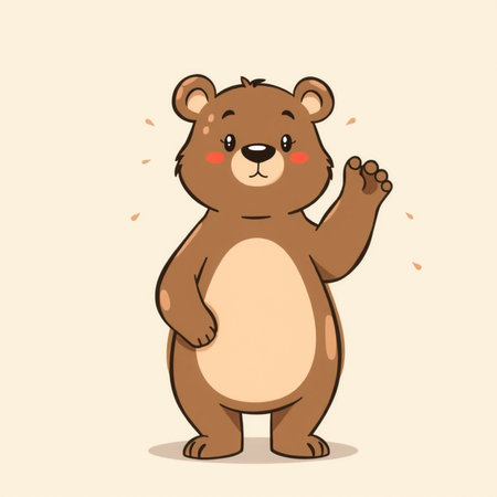 Cute cartoon bear vector illustration. Cute cartoon bear character.