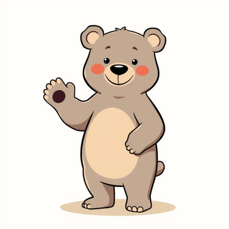Cute cartoon bear isolated on a white background. Vector illustration.の写真素材