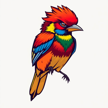 Colorful bird vector illustration. Isolated on white background. EPS10の写真素材