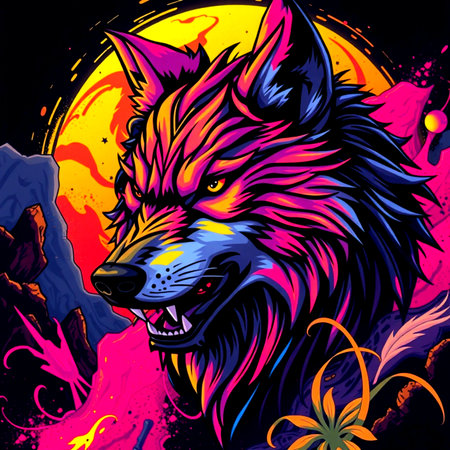 Wolf head. Vector illustration for t-shirt design or tattoo.