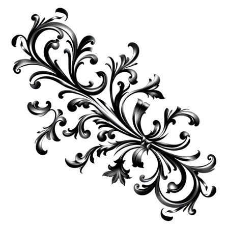 Ornament elements, vintage baroque ornament. Seamless background.
