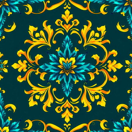 Seamless floral pattern in the style of baroque.の写真素材