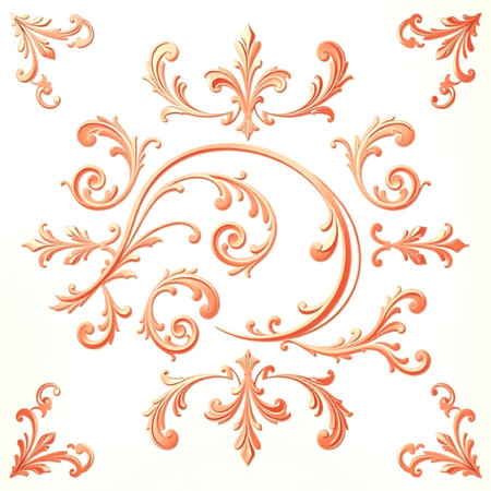 Baroque ornament in Victorian style. Element for design. Vector illustration