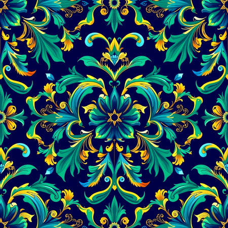 Seamless pattern in the style of Baroque. Vector illustration.
