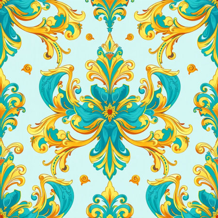 Seamless pattern with vintage baroque ornament. Vector illustration