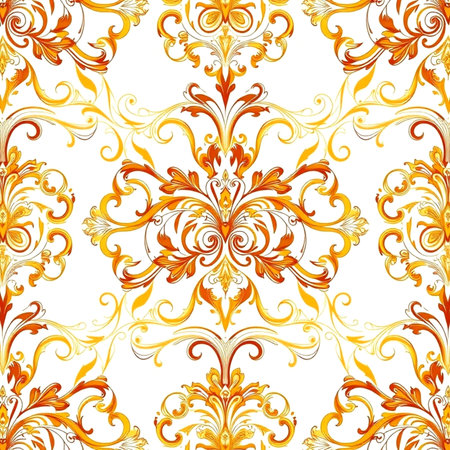 Seamless pattern with golden ornament in baroque style.の写真素材