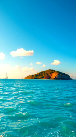 Beautiful seascape with small island and blue sky. Thailandの写真素材