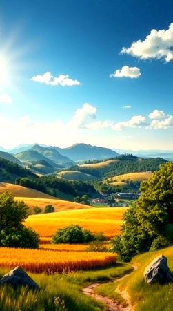 Beautiful summer landscape in Tuscany, Italy, Europe.の写真素材