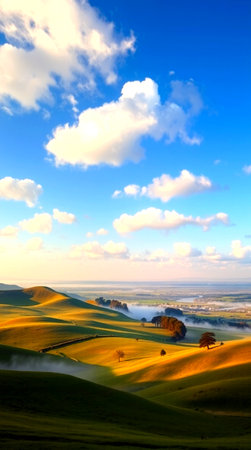 Tuscany landscape in the morning. Italy, Tuscanyの写真素材