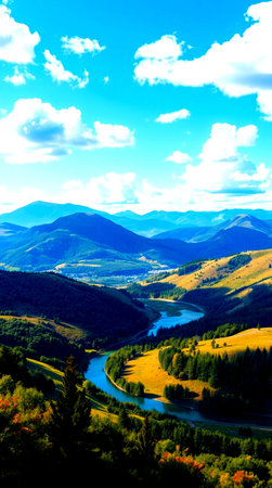 Landscape of the Carpathian mountains. Ukraine, Europe.の写真素材