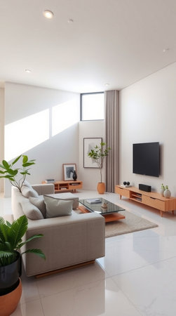 interior of modern living room, living room with sofa and tv