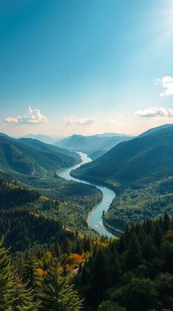 Beautiful view of the river in the Carpathian mountains.の写真素材