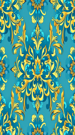 Seamless pattern with vintage baroque ornament. Vector illustrationの写真素材