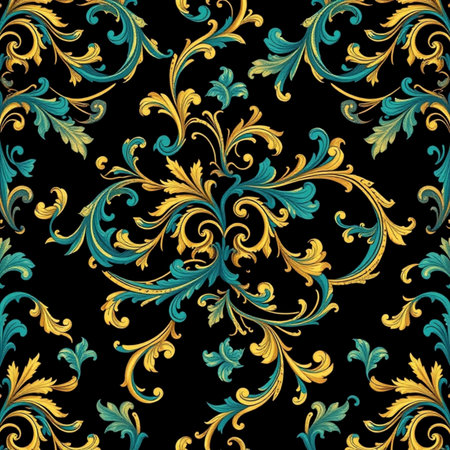 Vector vintage baroque ornament in Victorian style. Seamless pattern.