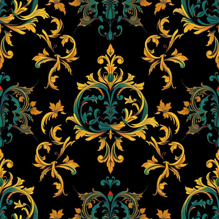 Seamless pattern with baroque ornament. Vector illustration.の写真素材