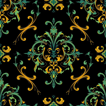 Seamless pattern with baroque ornament. Vector illustration.の写真素材