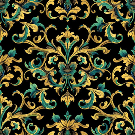 Seamless pattern with vintage baroque ornament. Vector illustration