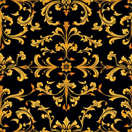 Seamless damask pattern. Vintage baroque ornament.の写真素材