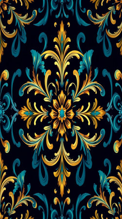 Seamless pattern with baroque ornament. Vector illustration.の写真素材