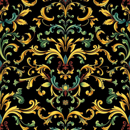 Seamless pattern with baroque ornaments. Vector illustration.