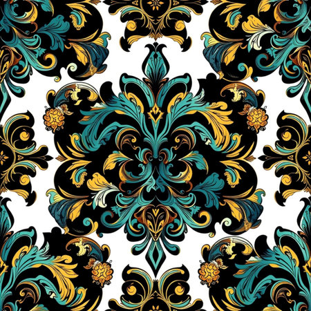 Seamless pattern with baroque ornament. Vector illustration.の写真素材