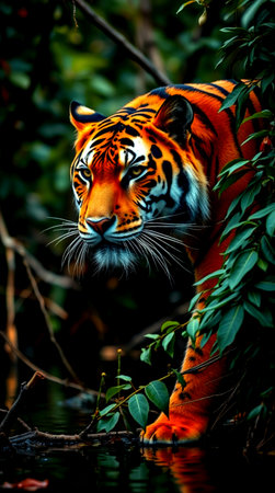 Portrait of Tiger in natural habitat.の写真素材