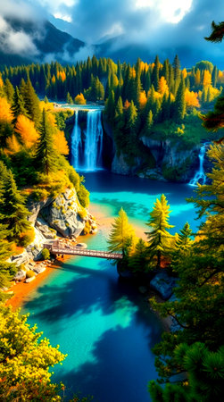 Beautiful view of the famous waterfalls