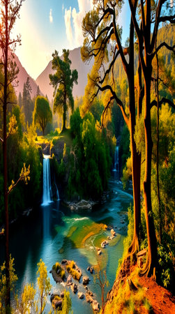 Waterfall in California, United States of Americaの写真素材