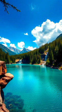 Beautiful lake in the mountains. Lake Louise, Alberta, Canada