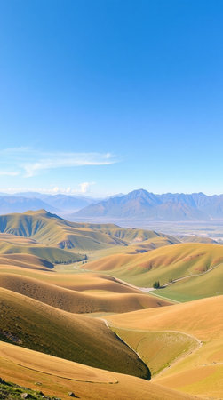 Landscape of the mountains in Kyrgyzstan.の写真素材