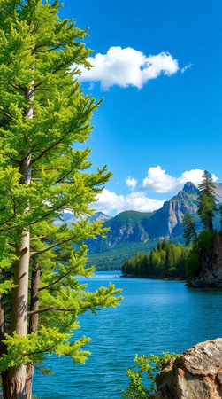 Lake Louise, Banff National Park, Alberta, Canada in summerの写真素材