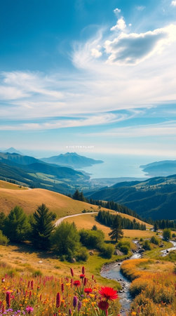Beautiful landscape in the Carpathian mountains. Ukraine, Europe.の写真素材