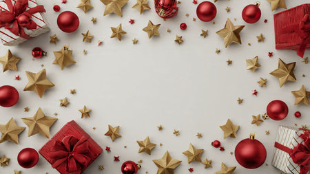 Minimalistic Christmas mockup blending red and gold tones with perfect spacing.