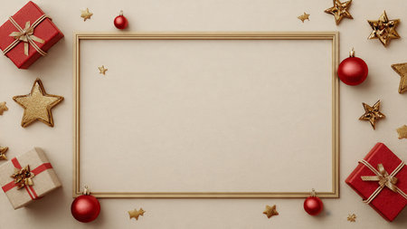 Structured Christmas frame layout ideal for marketing use.の写真素材