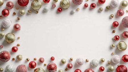 Golden stars and red decorations forming a timeless Christmas frame around elegant holiday gifts.