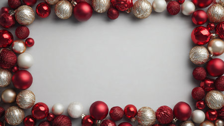 Matte red holiday shot decorated with sparkling snowflakes and boutique-style packaging.