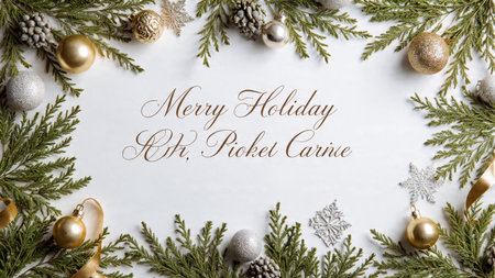 Rustic festive mockup featuring twine-wrapped gift boxes and weathered gold ornaments.