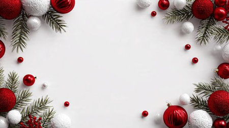 High-end commercial Christmas frame with strong center focus and clean space.